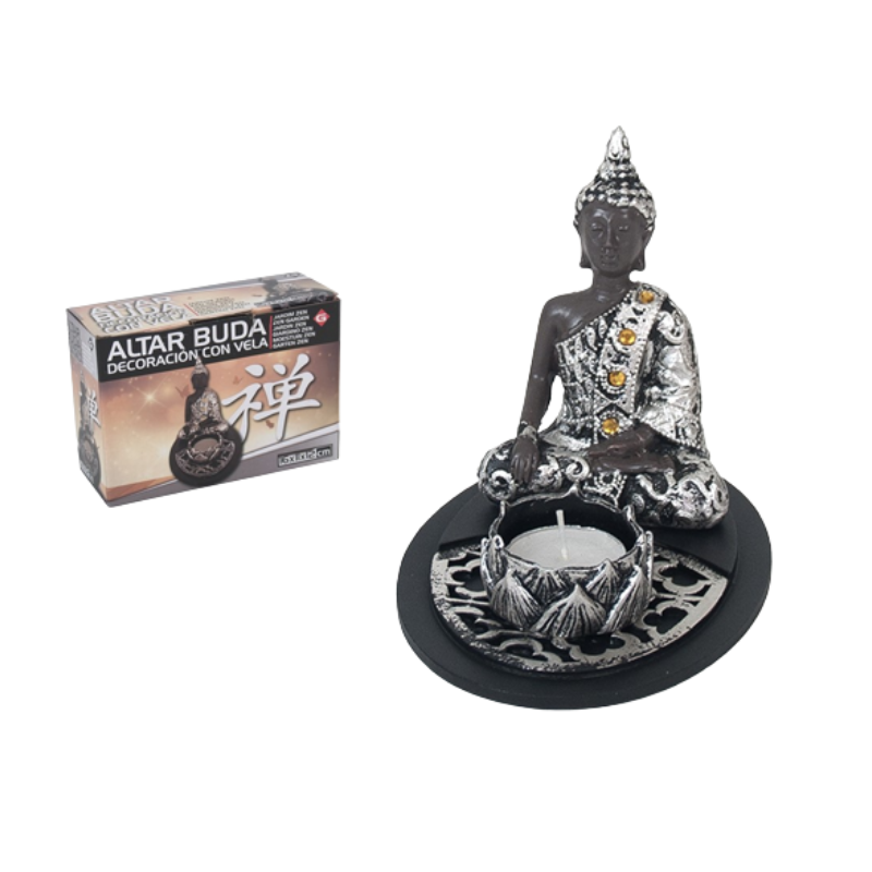 Altar Buda C/Vela 12x16cm