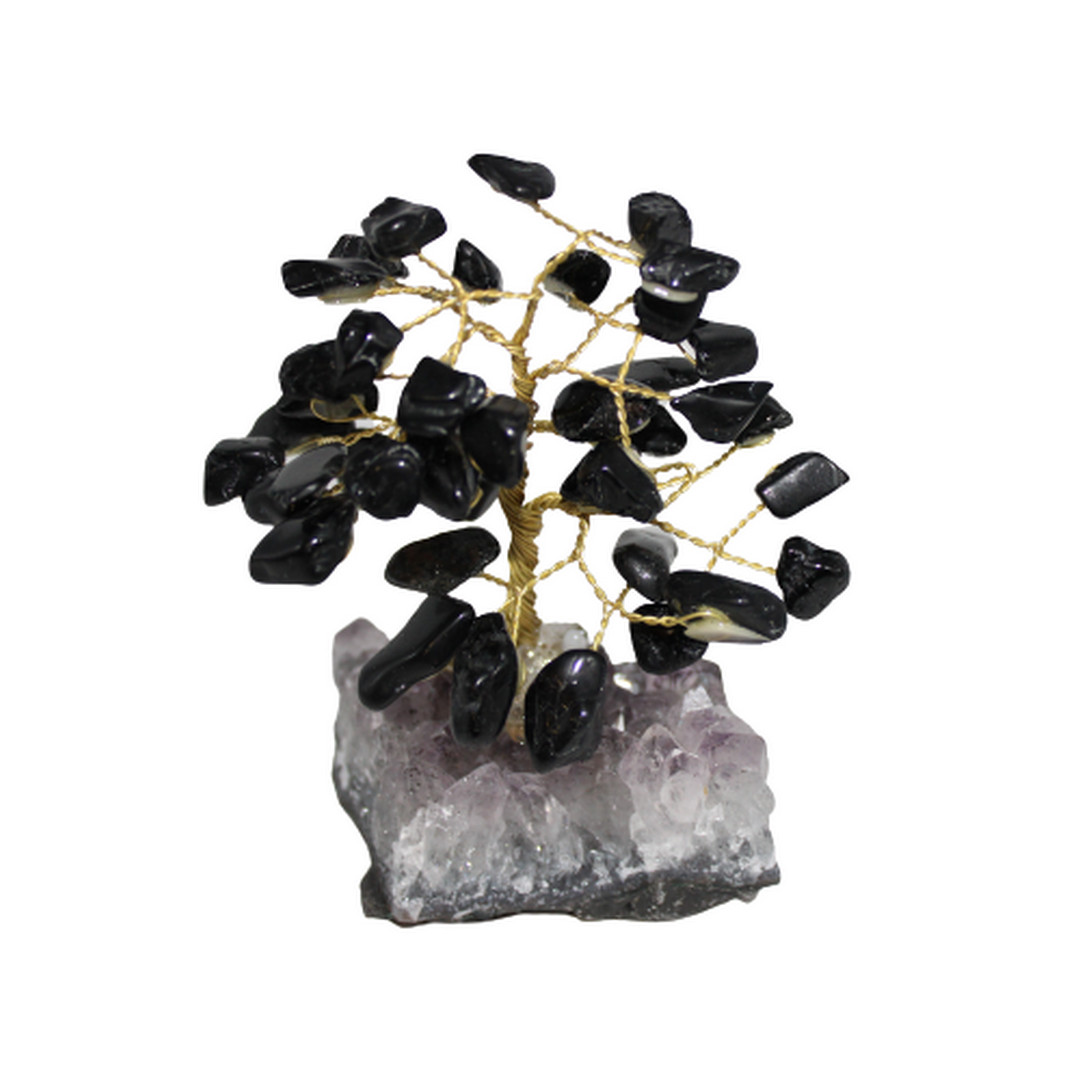 Arvore de Turmalina com base de Ametista (aprox. 10cm)