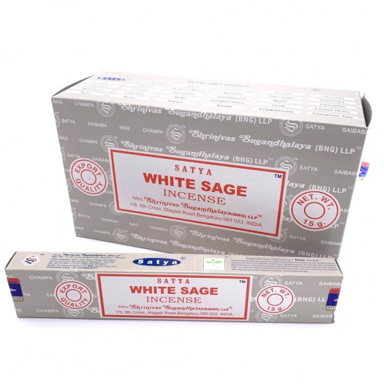 Incenso Satya Nag Champa Cal. White Sage 16gr (und)