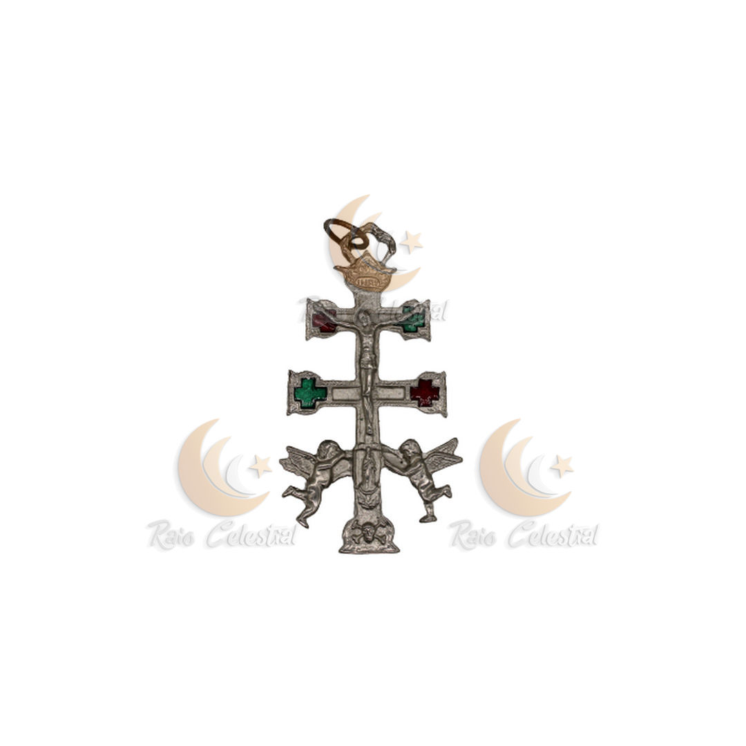 Cruz de Caravaca prateada 11cm