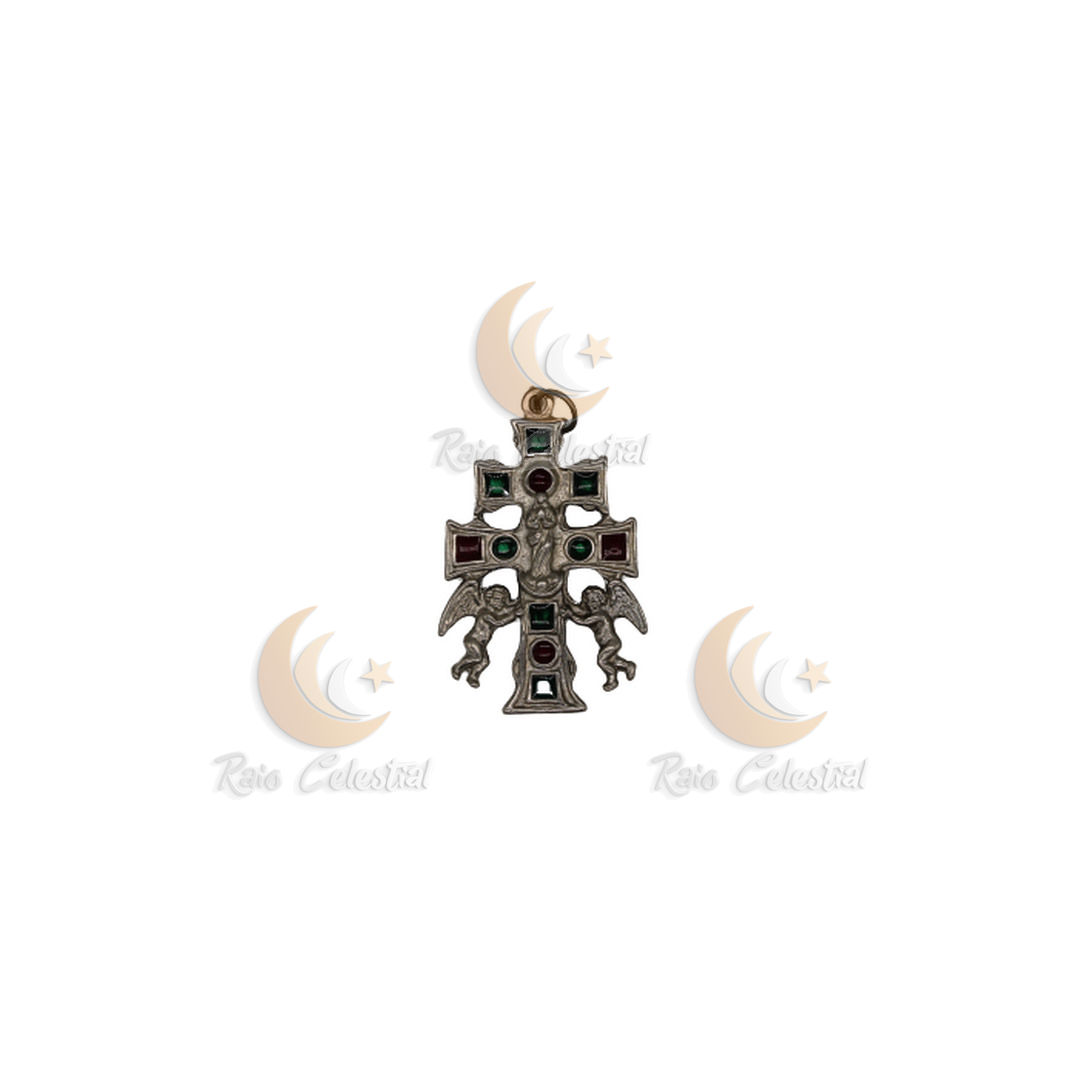 Cruz de Caravaca prateada 6cm