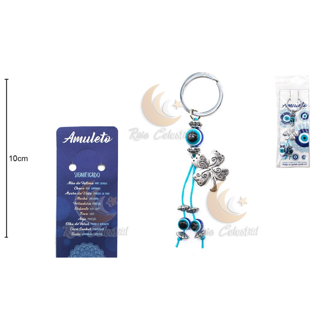 Porta Chaves Olho Turco - Trevo 2,8x10cm