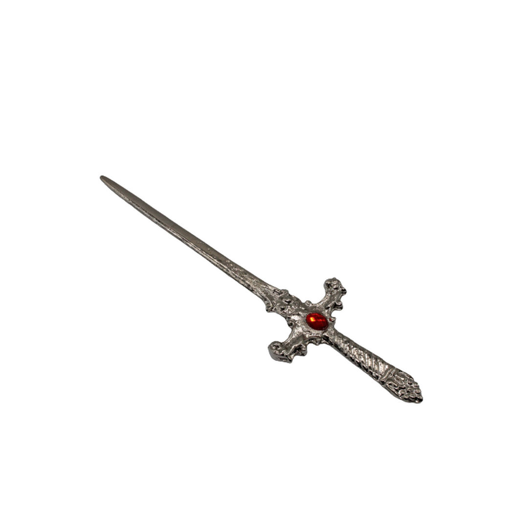 Punhal Esote. Prateado c/ Pedra (vm) 15cm
