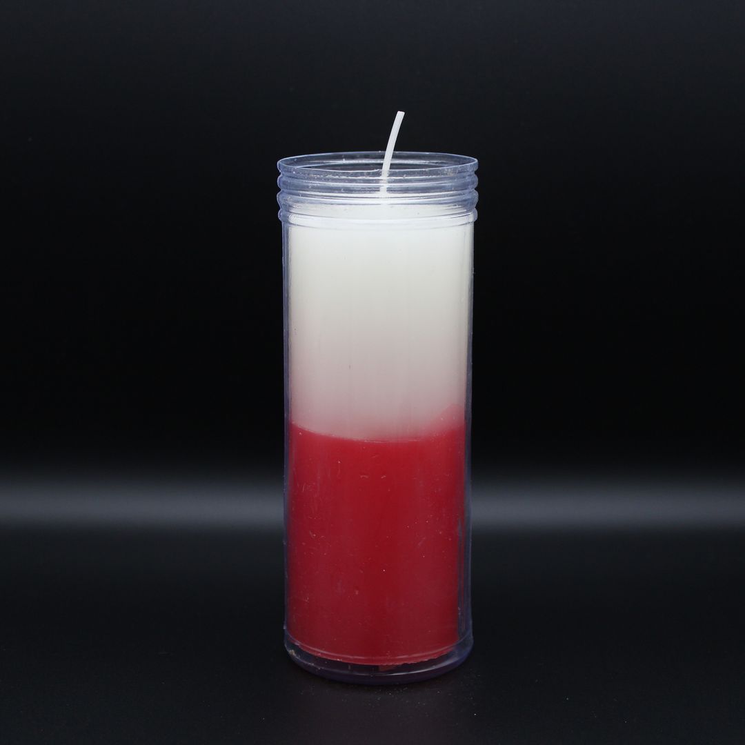 Vela Copo Branco/Vermelho
