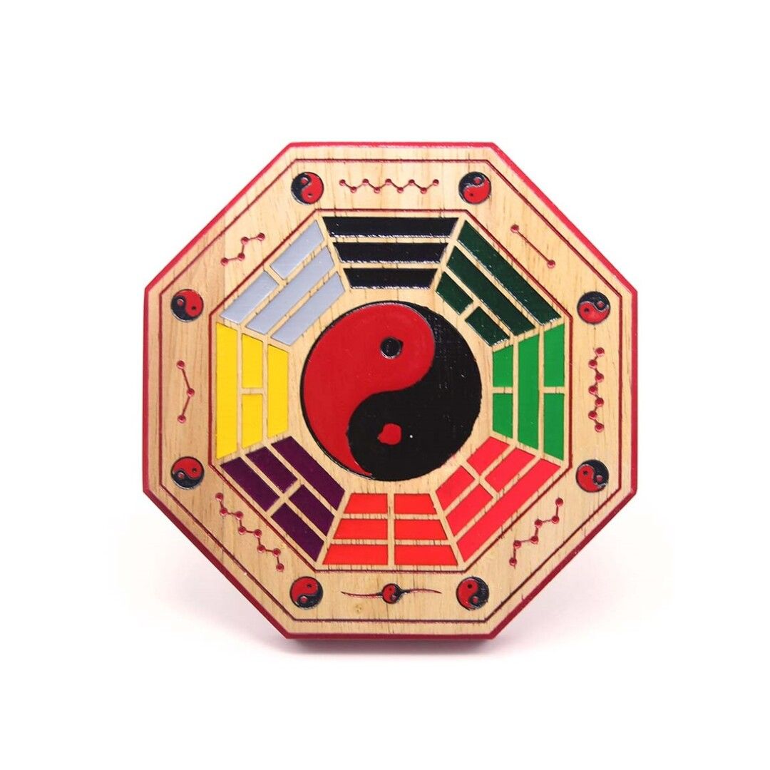 Bagua Madeira Colorida 13,50cm