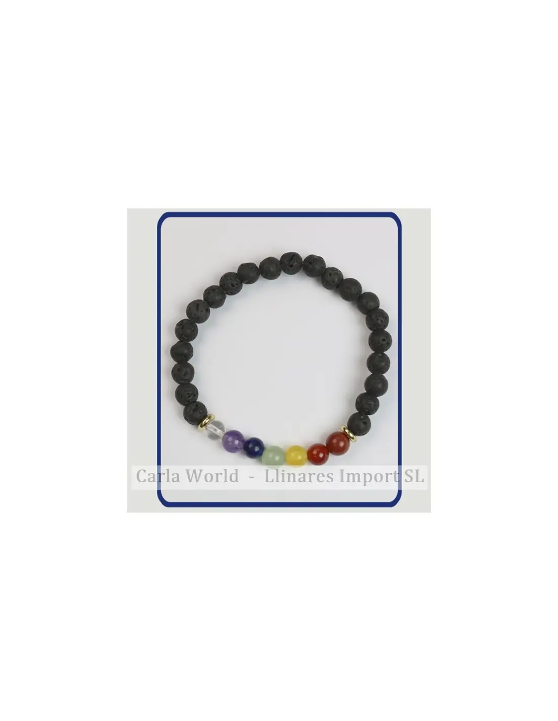 Pulseira Chackra c/Onix Fosco (Bola 6mm)