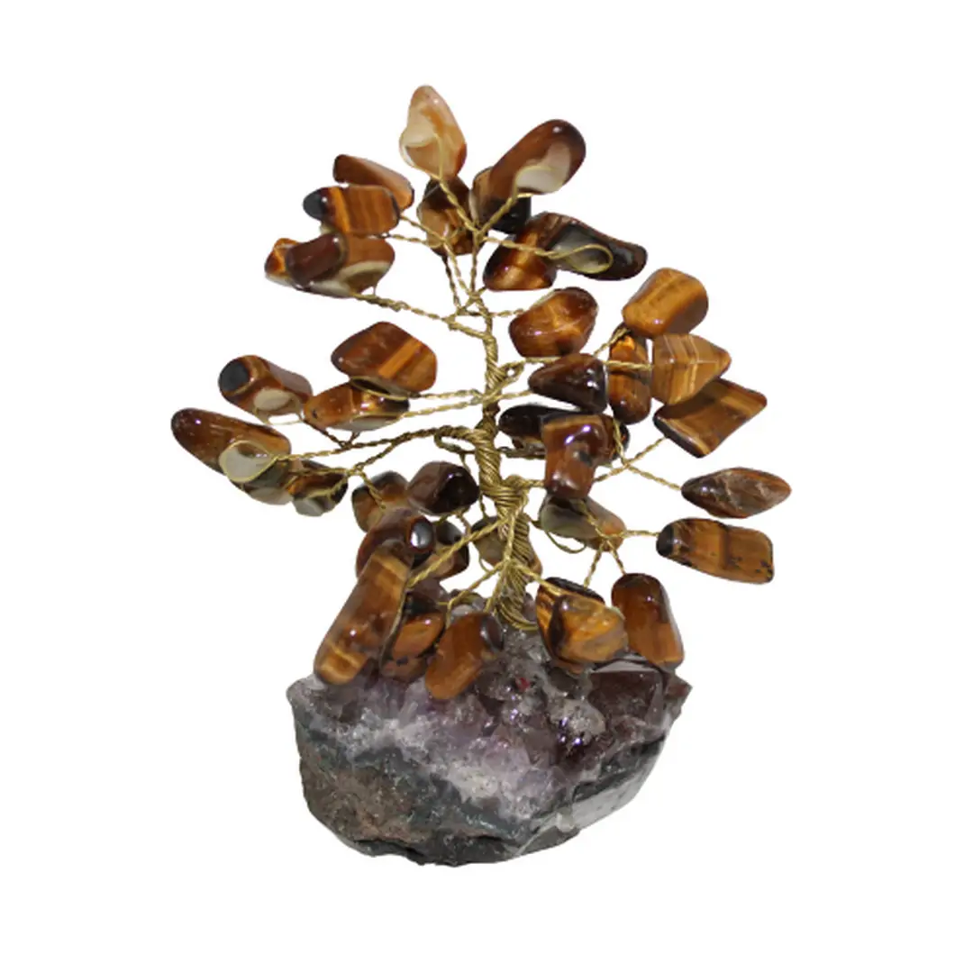 Arvore de Olho De Tigre com Base de Ametista