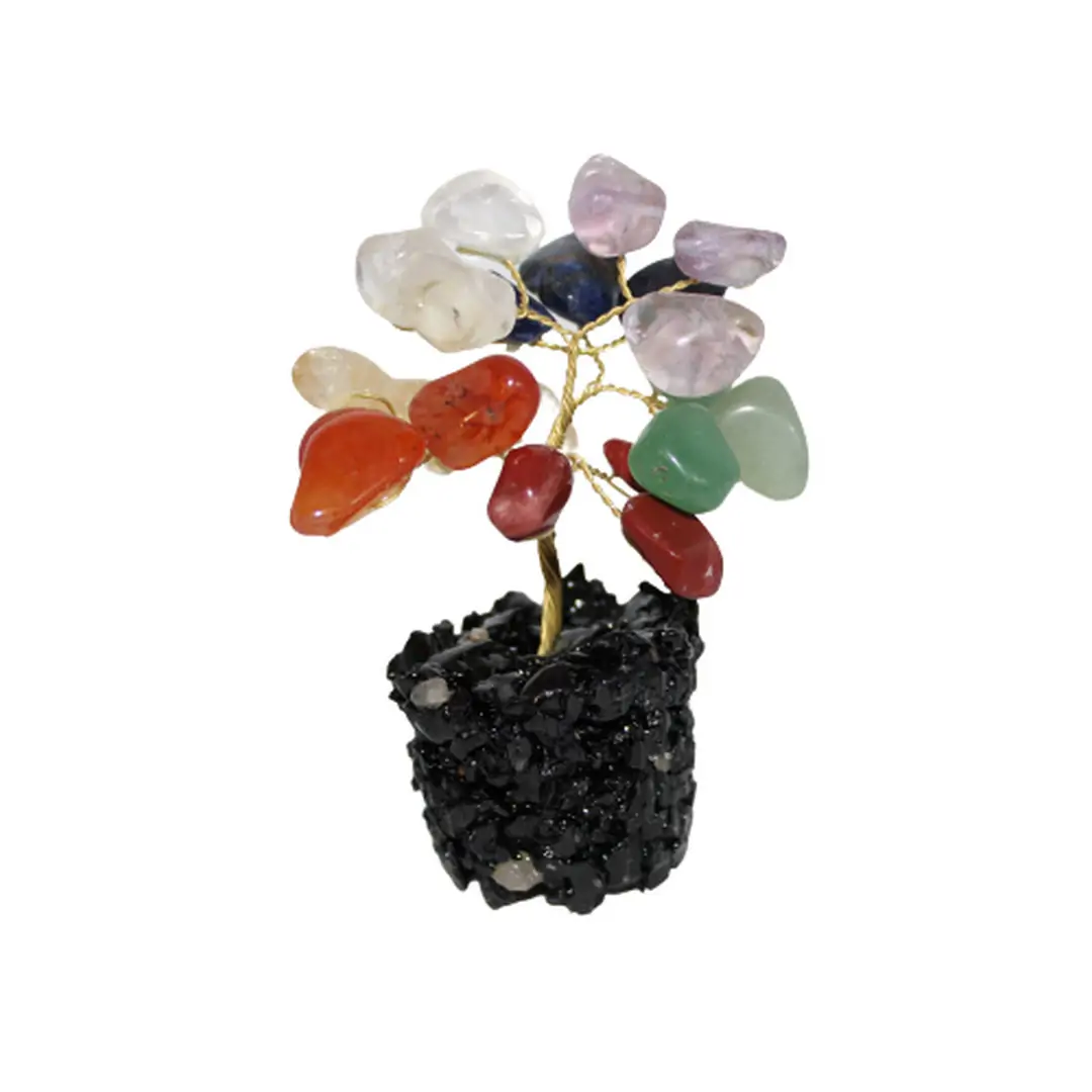 Arv. Felicidade 7 Chakras c/Base Turmalina (Aprox. 8 cm)