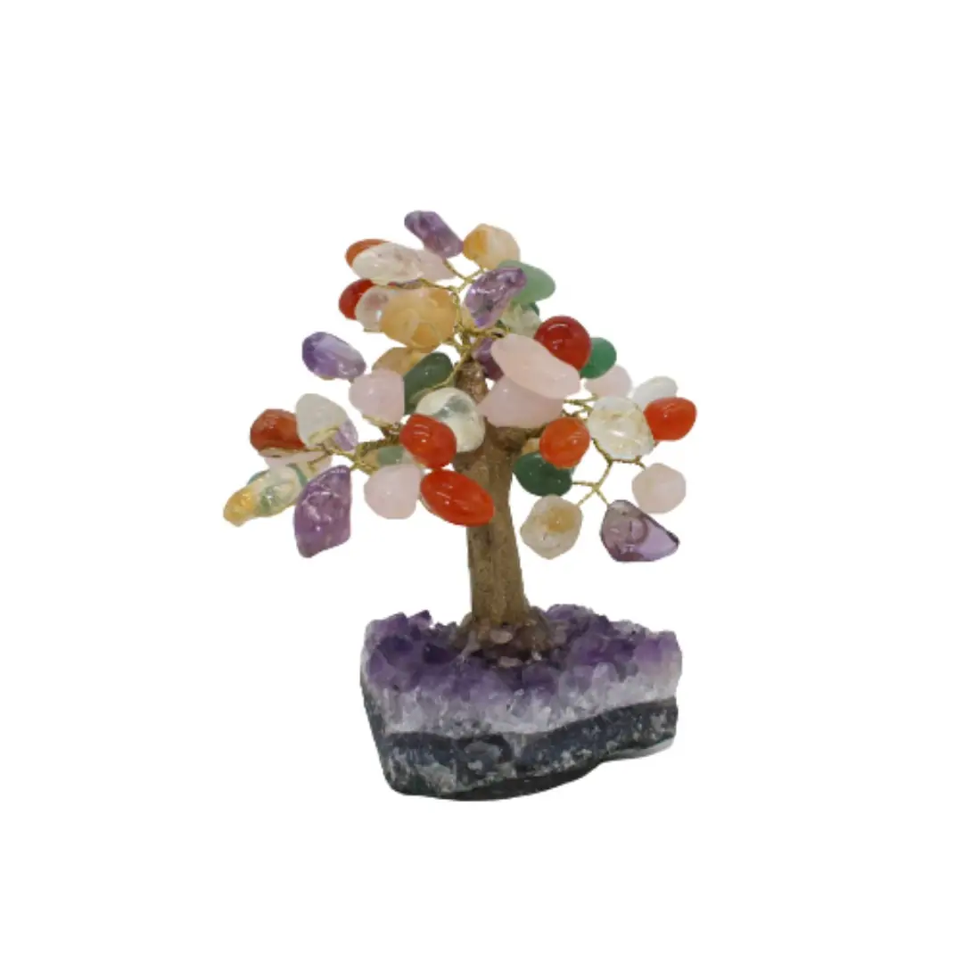 Arvore 7 Chackras c/ Tronco Grosso e Base Ametista