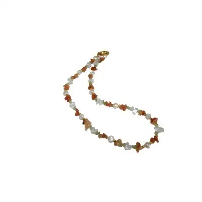 Colar Mineral Chip c/ Perola