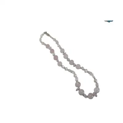 Colar Mineral Quartzo Rosa c/Perola