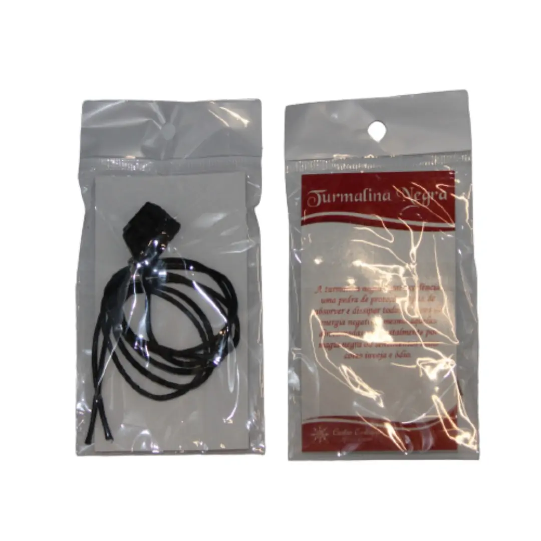 Ping. Bruto Turmalina Preta c/ Cordão e Pagela