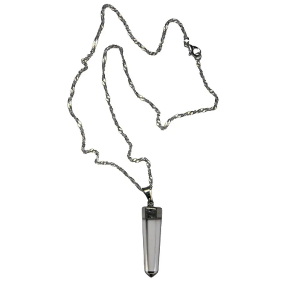 Pingente Ponta de Cristal Polido c/ Cordão