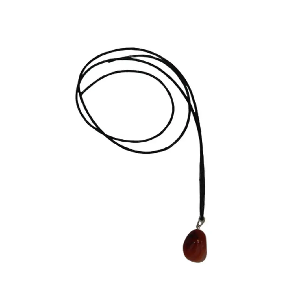 Pingente Ágata Vermelha c/ Cordão