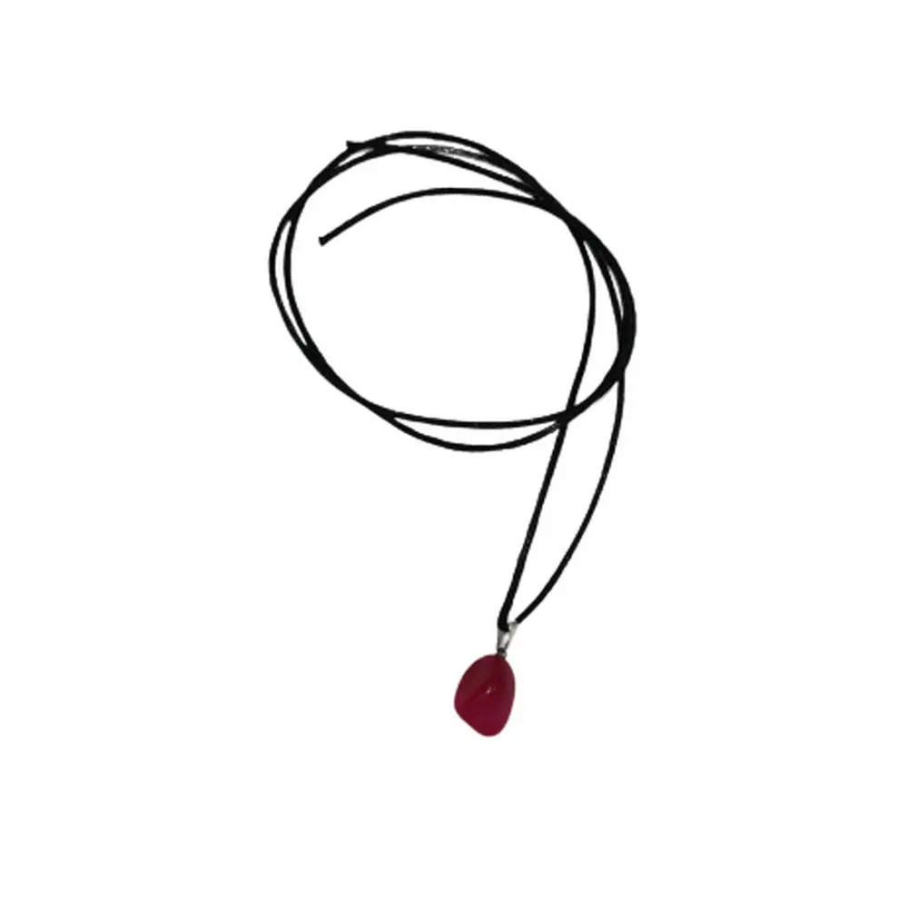 Pingente Ágata Rosa c/ Cordão