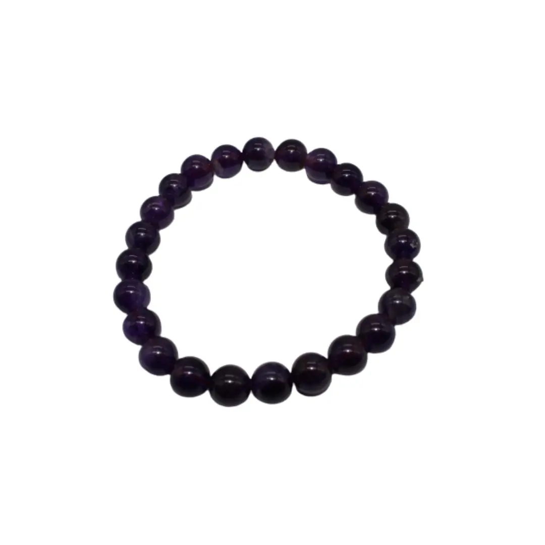 Pulseira Ametista Bola 8mm