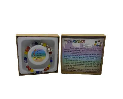 Pulseira 7 chakras com Pendente Elefante