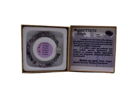 Pulseira Ametista com Pendente Arvore