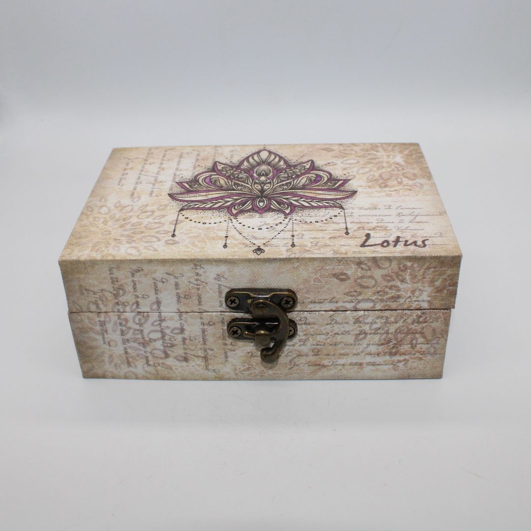 Caixa retangular Flor de Lotus 15x10x6cm