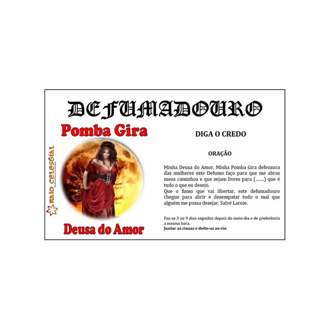 Defumador Ervas Pomba Gira (Deusa do Amor) 100gr