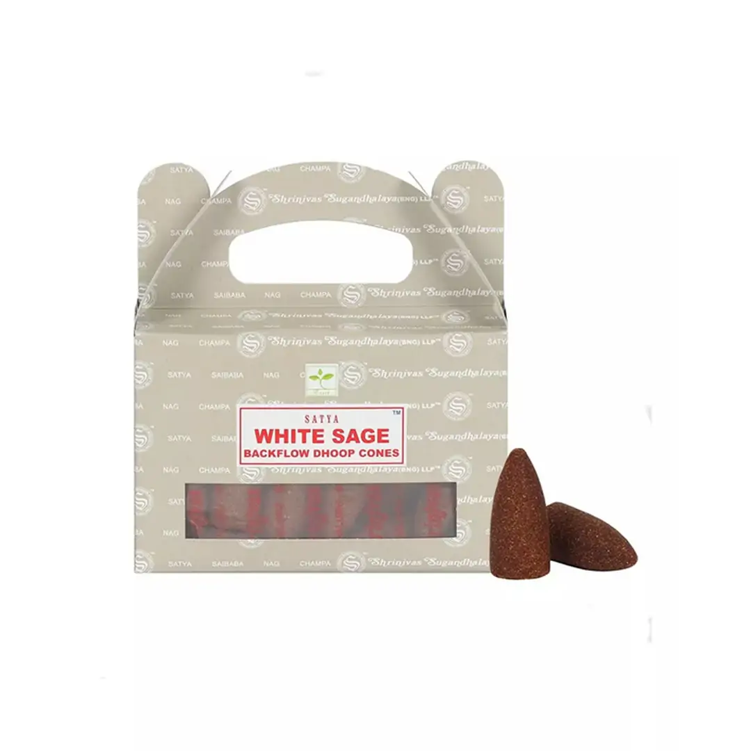 Incenso Cone White Sage Backflow Doop 24pcs (unid)
