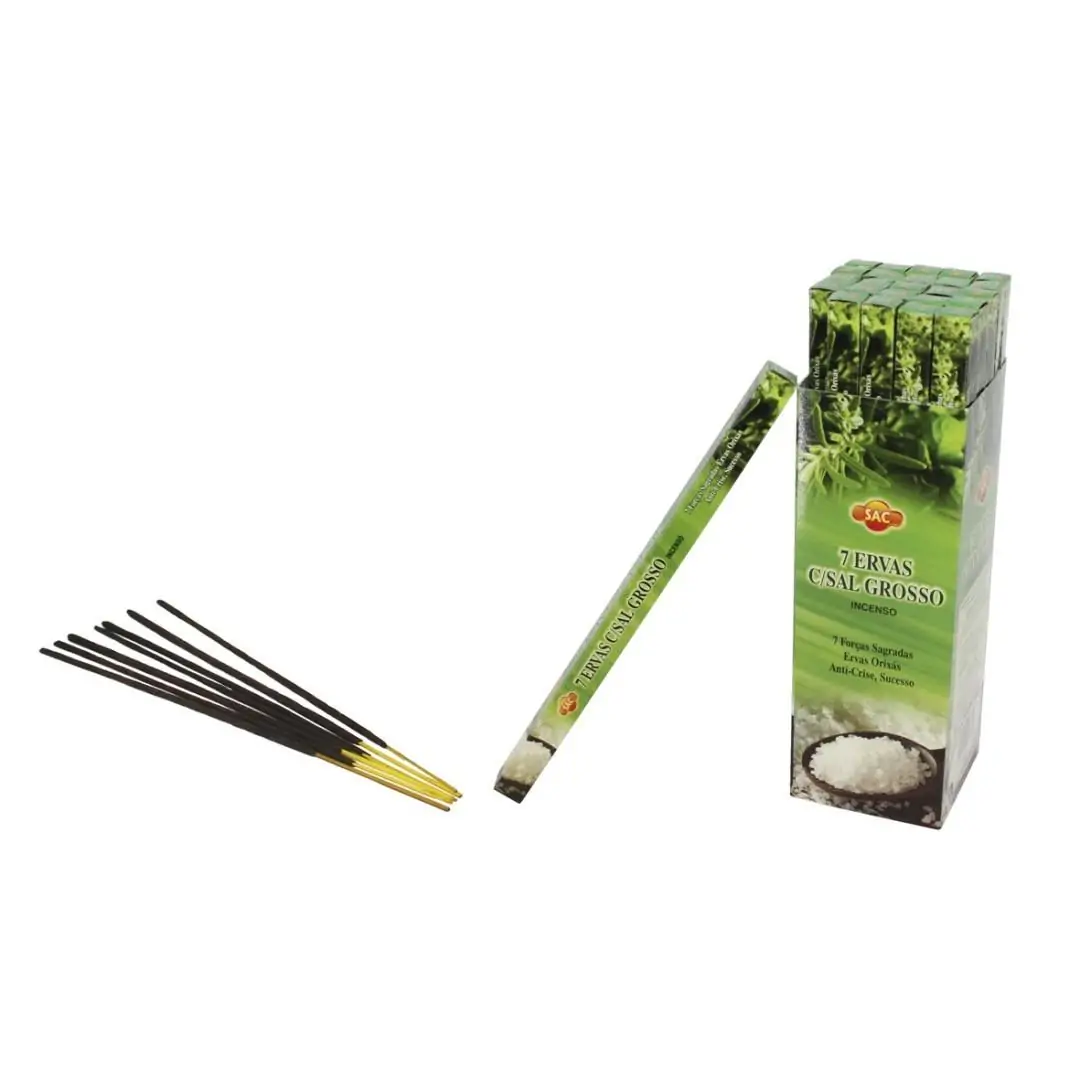 Incenso SAC 7 Ervas com Sal Grosso (25 und)