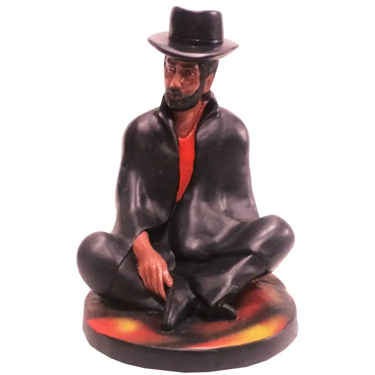 Exu Capa Preta Sentado c Cartola 25 cm