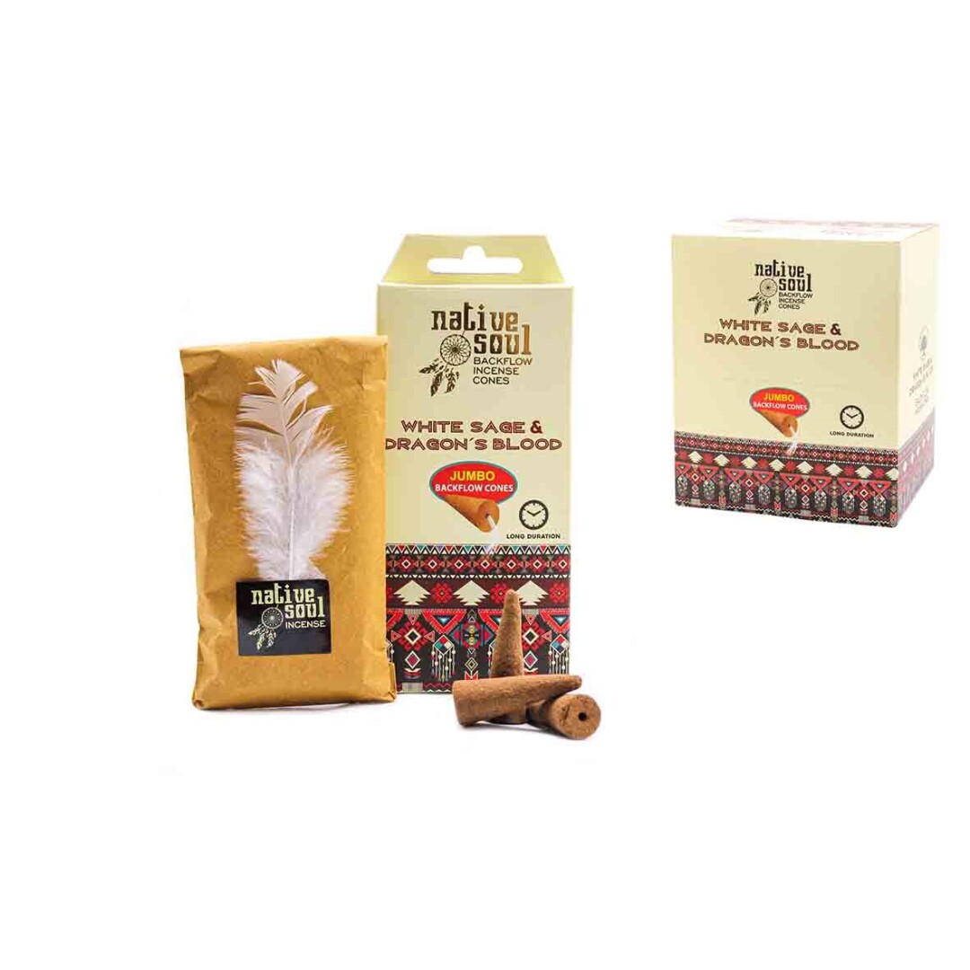 Inc. Cone Nat. Soul White Sage/Dragons Blood (12 und)