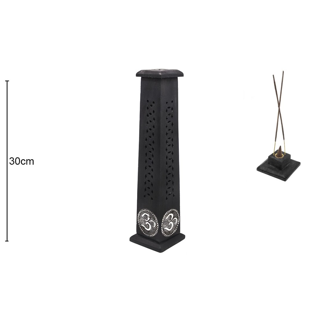 P.Incenso Torre Preto 30cm