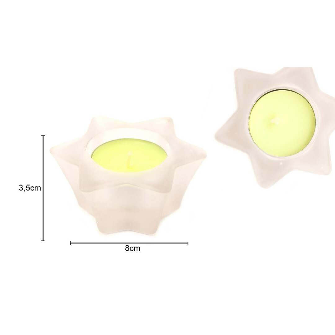 Porta Velas Vidro 8x3,5cm