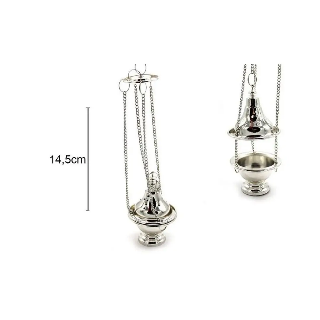 Queim. Inc. Metal Prateado 8,5x14,6