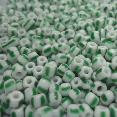 Missangão Branco e Verde 500gr