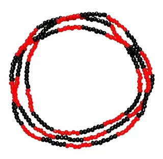 Guia Missangao Preto e Vermelho