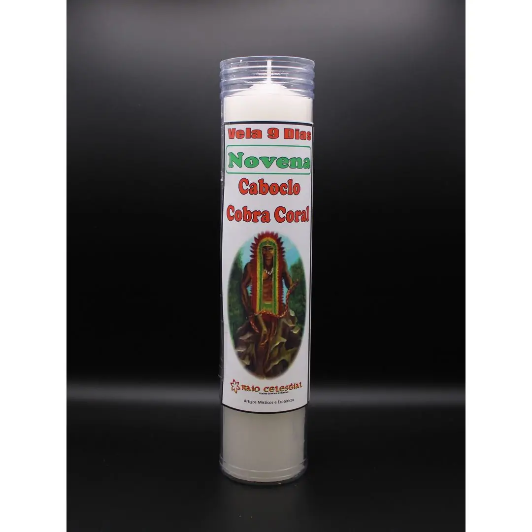 Vela Novena 9 Dias Caboclo Cobra Coral 23x55