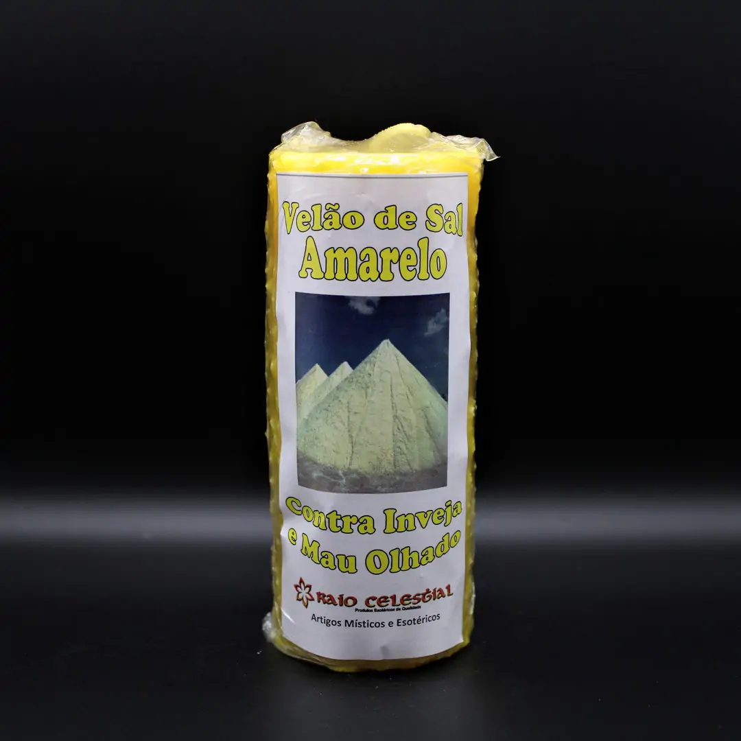 Vela de Sal Amarelo 14x6cm