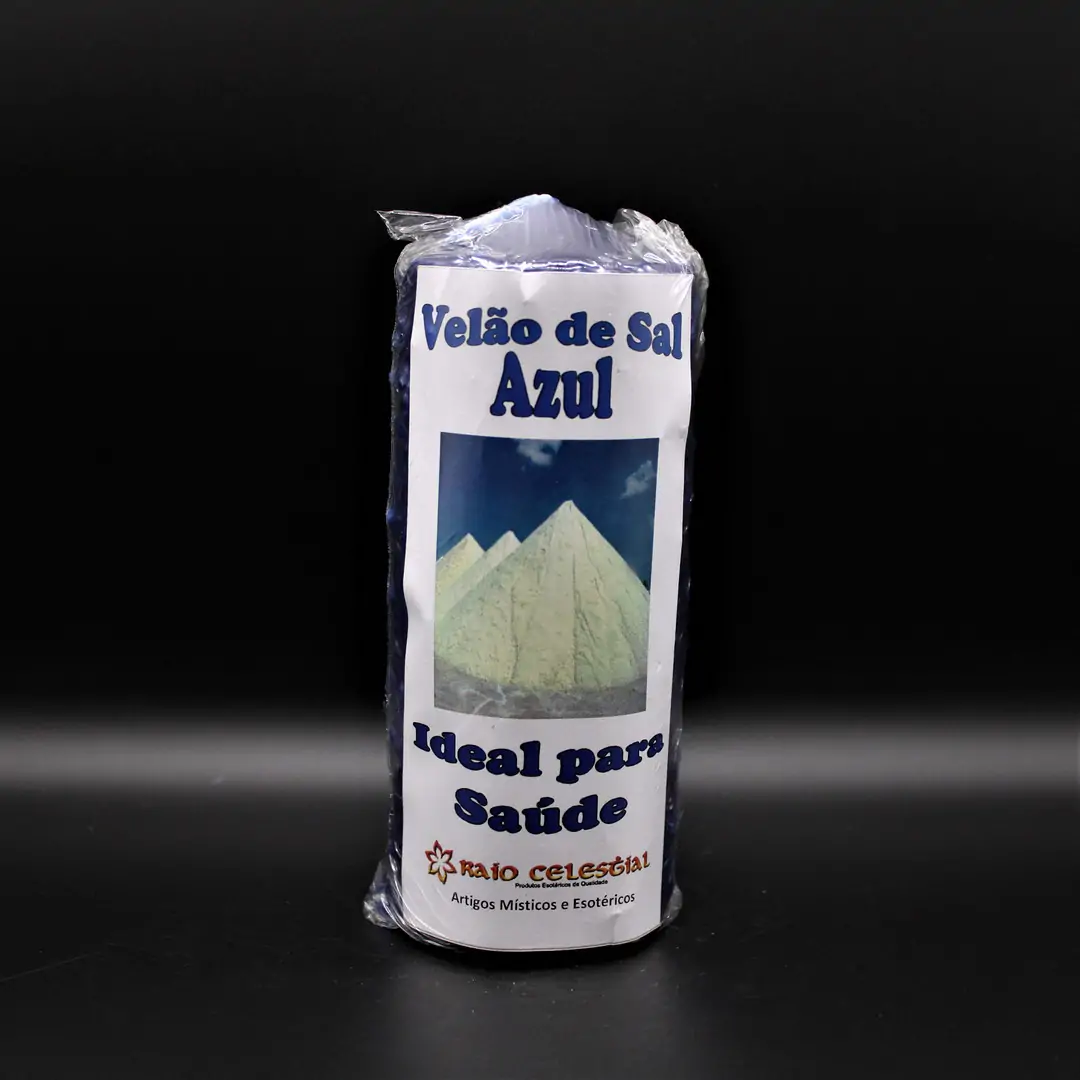 Vela de Sal Azul 14x6cm