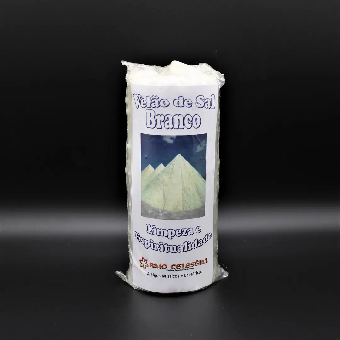 Vela de Sal Branco 14x6cm