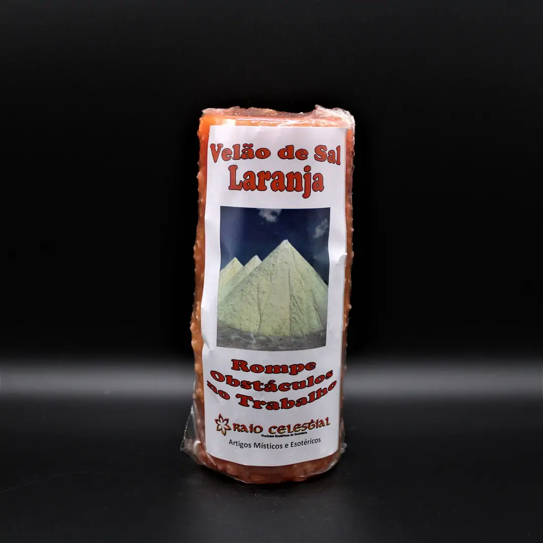 Vela de Sal Laranja 14x6cm