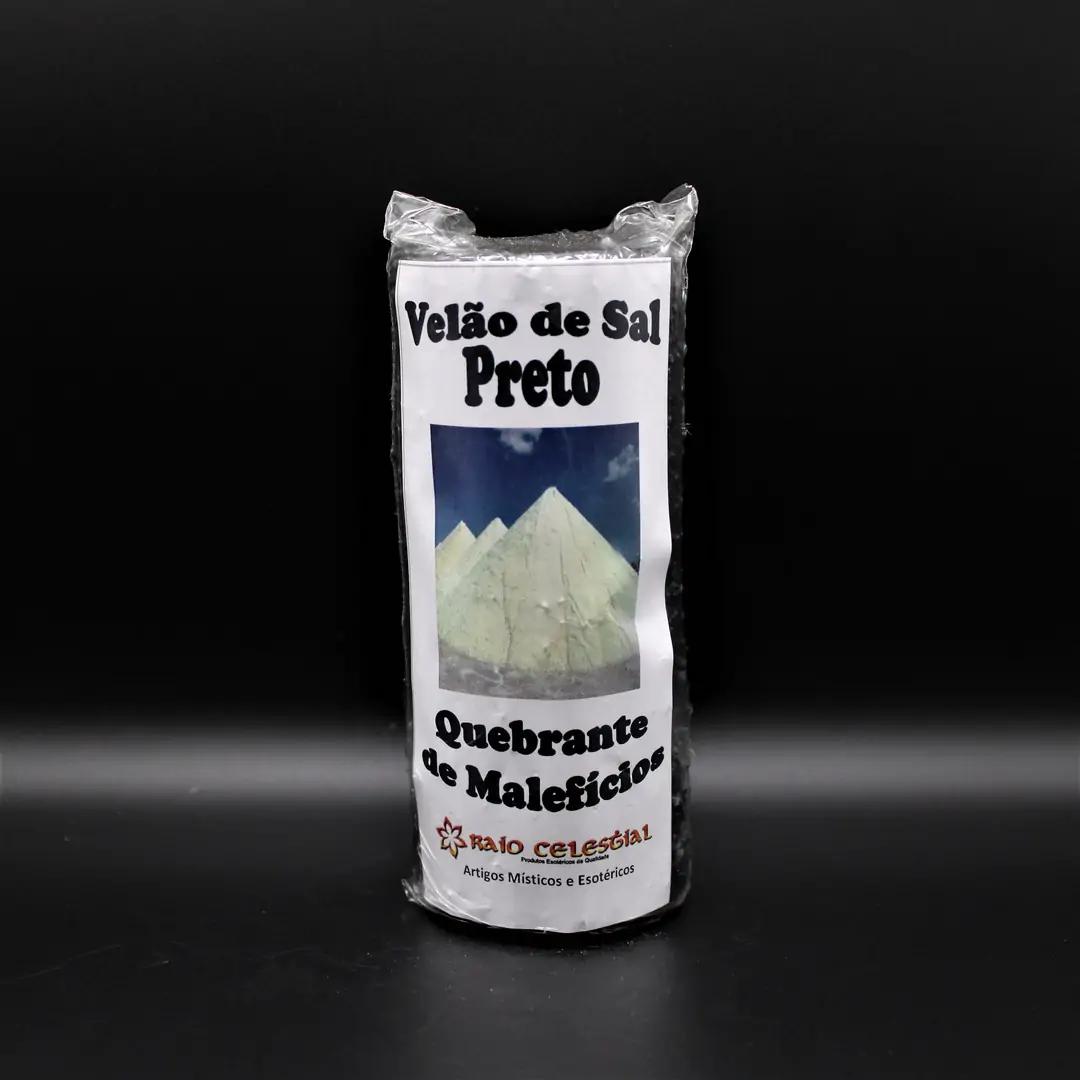 Vela de Sal Preto 14x6cm