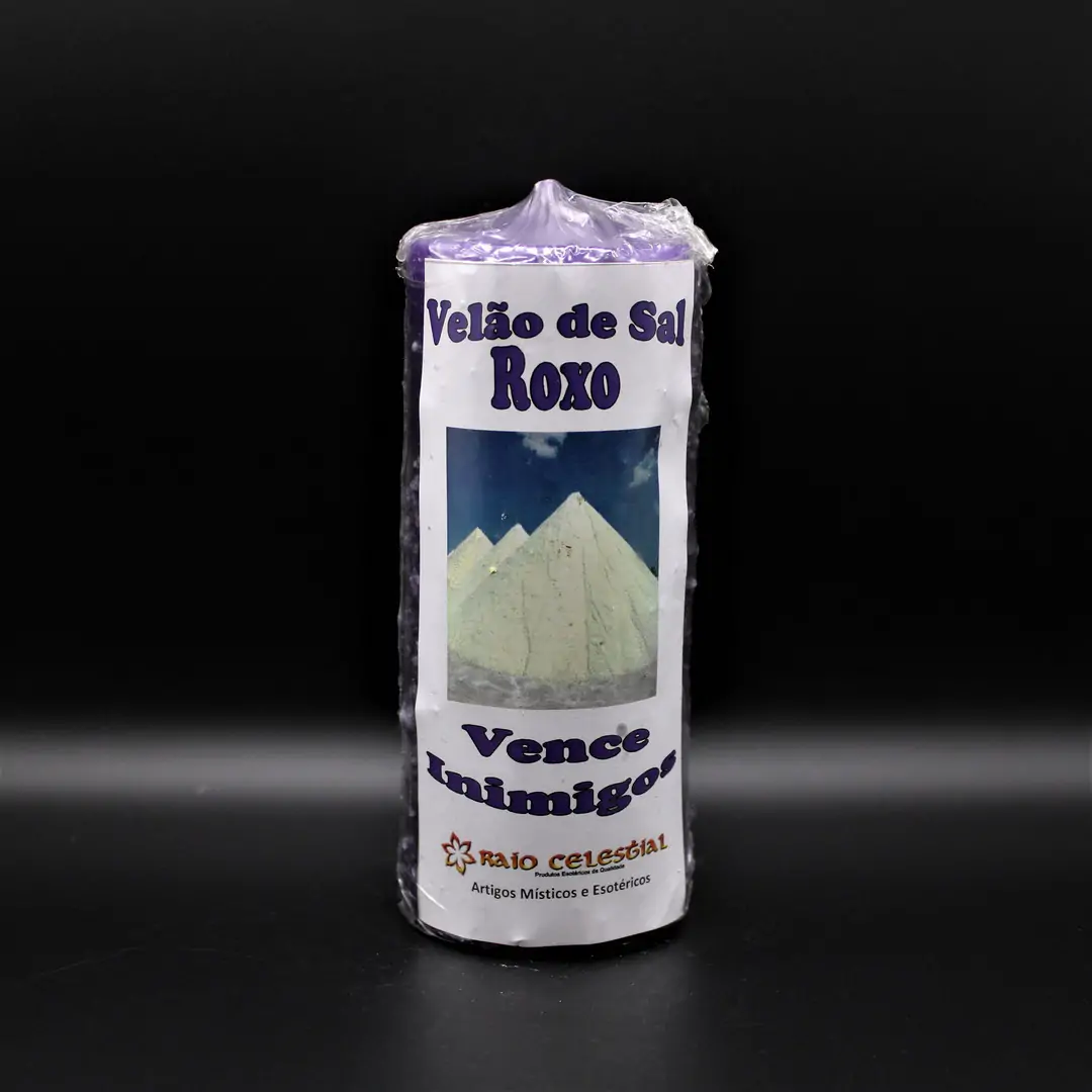 Vela de Sal Roxo 14x6cm