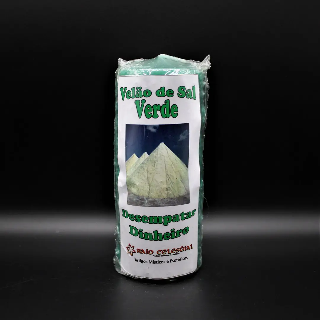 Vela de Sal Verde 14x6cm