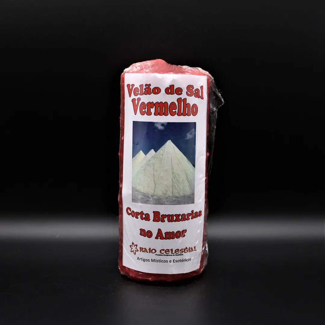 Vela de Sal Vermelho 14x6cm