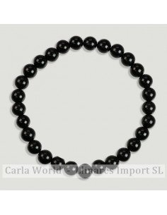 Pulseira Turmalina Negra bola lisa 6mm