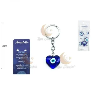 Porta Chaves Olho Turco em Forma de Coração
