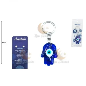 Porta Chaves Olho Turco em Forma de Mão de Fatima