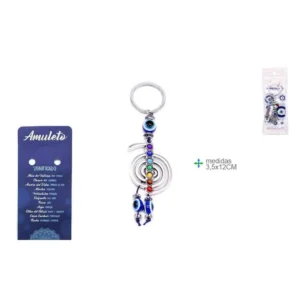 Porta Chaves Olho Turco 7 Chakras 3,5x12cm