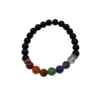 Pulseira Obsidiana Negra c/7 Chakras bola 8mm