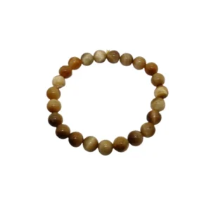 Pulseira Olho de Tigre Mel bola 8mm