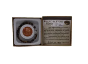 Pulseira Olho de Tigre c/Pendente Elefante